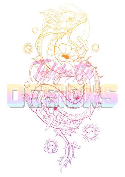 Sunset Gradient Dragon Crewneck