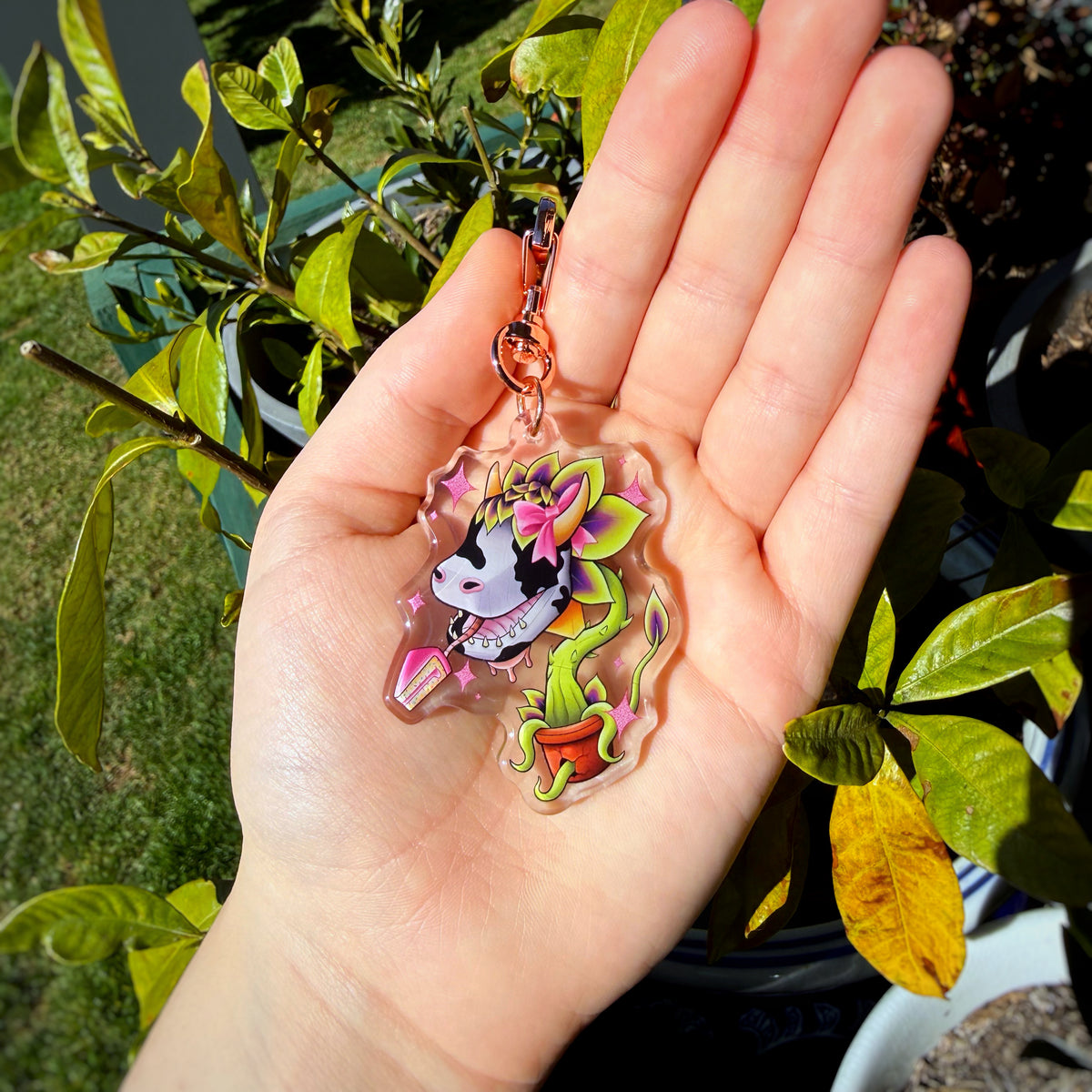 Holographic Star Print Keychain